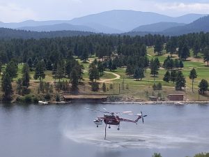 fire helicopter at Evergreen Lake