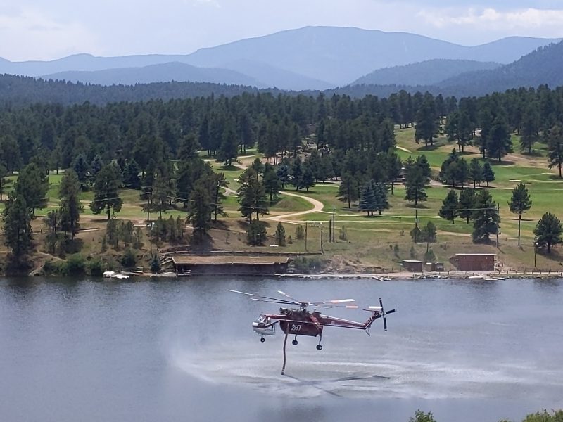fire helicopter at Evergreen Lake